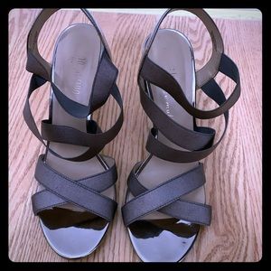 Silver strappy heels